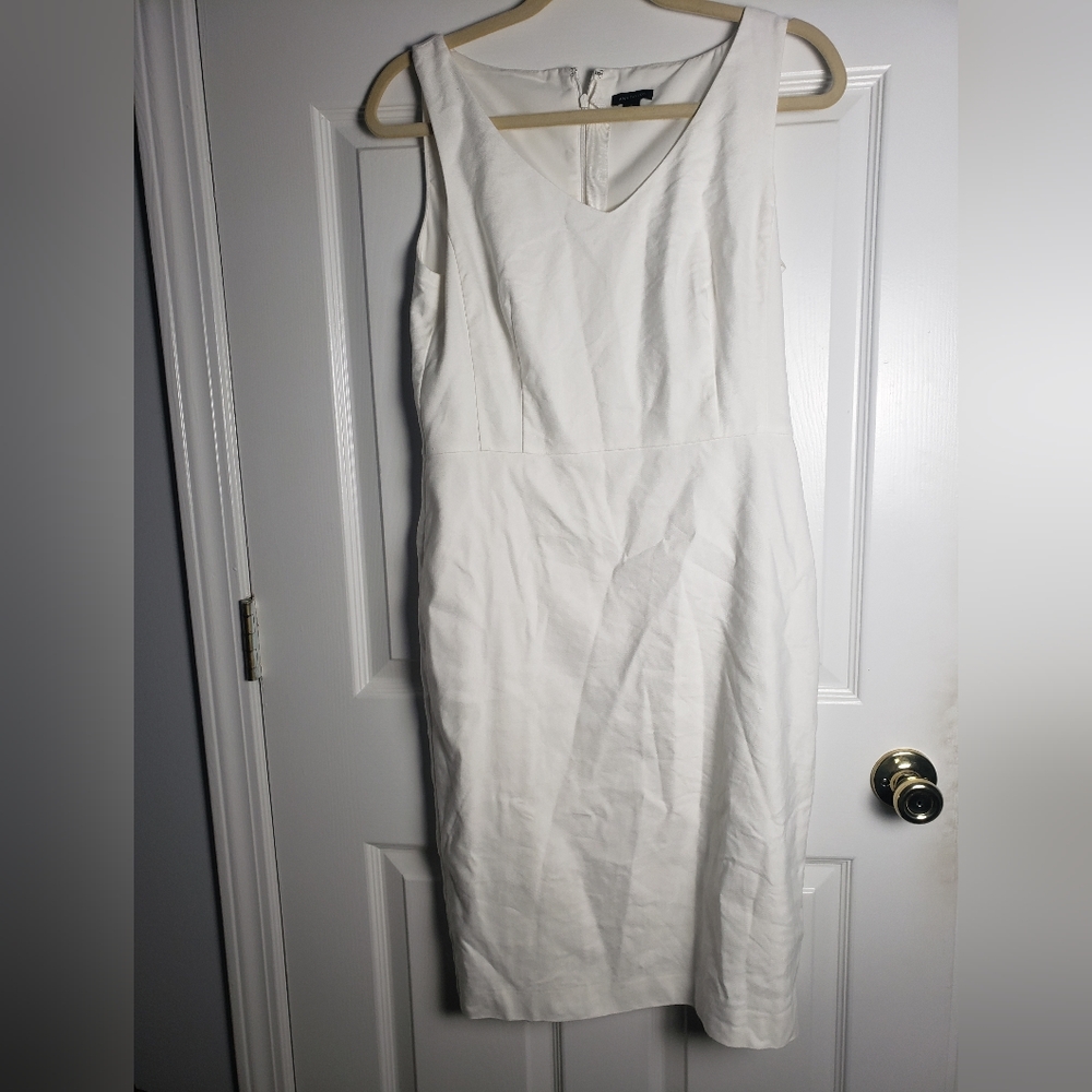 Ann Taylor Textured Sheath Pencil Linen Dress